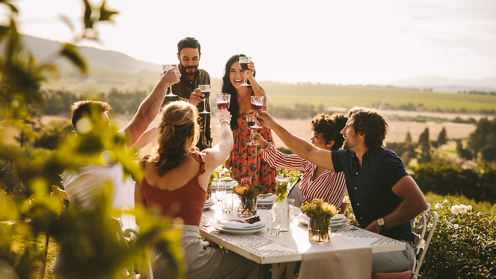 friends having a toast, celebrating