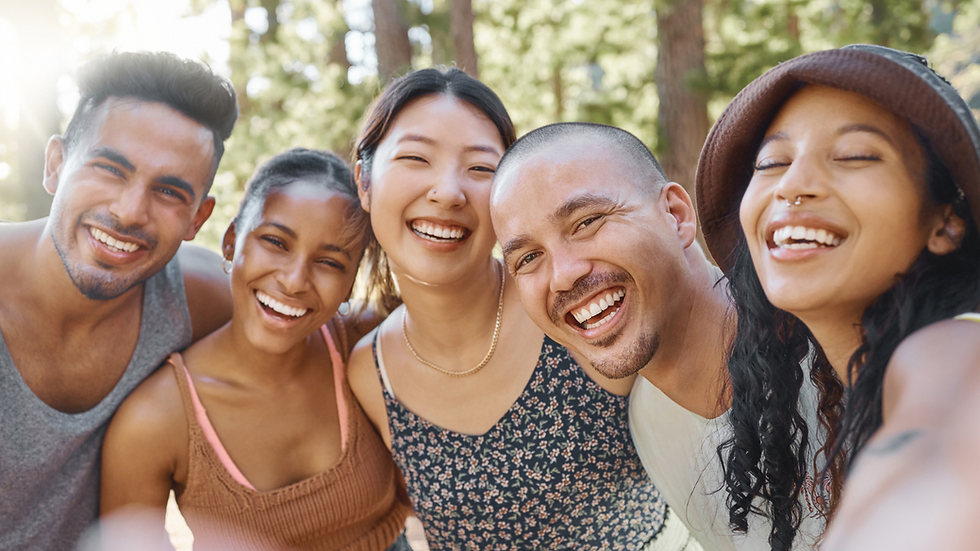 diverse group of happy people
