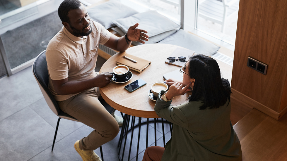 two people talking to each other