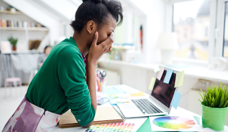 lady stressed at work