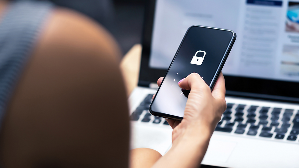 lady securing her phone