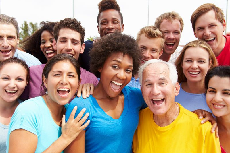 Group of multi-racial people smiling